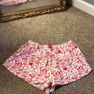 Red and White Patterned Shorts
